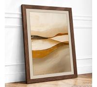 Golden Wooden Spoons Minimalist Framed Wall Art Print A1 (84.1×59.4cm) Walnut, Wall Decor for Living Room, Bedroom, Office & Home, Ready to Hang, Art Gift