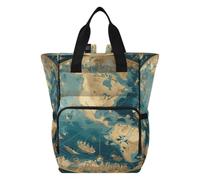 Golden World Map Vintage Diaper Bag Backpack Mom Bag Casual Lightweight Large Capacity for Travel Mammy Women Girls