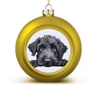 Golden Xmas Ball Ornament - Kerry Blue Terrier Christmas Ball Hanging Ornaments Animal Puppy Keepsake Souvenir for Christmas Tree Decoration Seasonal Holiday Party Supplies
