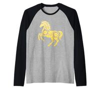 Golden Year of The Horse 2026 Chinese New Year Floral Raglan Baseball Tee