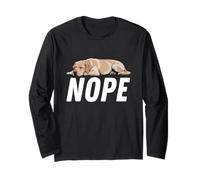 Golden Yellow Labrador Dog Nope Sleep Lazy Long Sleeve T-Shirt