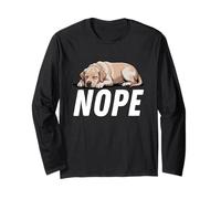 Golden Yellow Labrador Dog Nope Sleep Lazy Long Sleeve T-Shirt