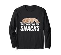 Golden Yellow Labrador Dog Wake Me for Snacks Long Sleeve T-Shirt