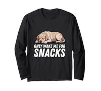Golden Yellow Labrador Dog Wake Me for Snacks Long Sleeve T-Shirt