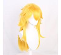 Golden Yellow Long Curly Wig Women Cute Princess Style Cosplay Wig