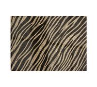 Warren Reed - Designer Golden Zebra Print Glass Chopping Board, Brown