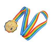 Golden Zinc Alloy Badminton Medal with Neck Ribbon for Contest Rewards