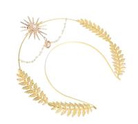 Golden Zinc Alloy Halo Headband for Pageants and Bridesmaids | Retro Elegant Vintage Style, One Size Fits Most Heads, for Festivals Birthdays and Cosplay