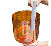 GoldenBrown Clear Crystal Singing Bowl，Suede Mallet & Heavy Duty Carrying Cases, Sound Bowl Chakra Set for Yoga Meditation and Sound Healing (Color : 8Inch)