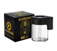 GOLDENCLUB GORDON Magnifying Viewing Jar With LED Light, Transparent Light-Up Glass Storage Stash Jar With Mag Lid, Airtight, Smell Proof (Black)