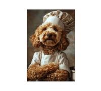 Goldendoodle As A Cook in The Kitchen, Funny Dog Picture,Gift for Dog Owners