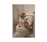 Goldendoodle Bathroom Art, Funny House Decor Canvas Poster Wall Art Decor Print Picture Paintings for Living Room Bedroom Decoration 12x18inch(30x45cm)