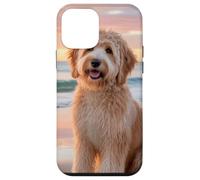 Goldendoodle Beach Sunset Cute Dog Coastal Aesthetic Design Case for iPhone 12 mini