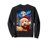 Goldendoodle Christmas Moon Night Santa Sleigh Dog Xmas Sweatshirt