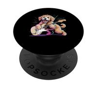 Goldendoodle Dog Guitar Star Rock and Roll Goldendoodle PopSockets Adhesive PopGrip