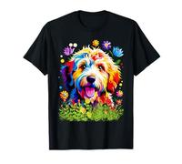 Goldendoodle Dog Lover Vintage Flower Golden Doodle Mom Dad T-Shirt