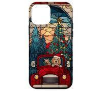 Goldendoodle Dog Red Truck Christmas Holiday Art Case for iPhone 12 mini