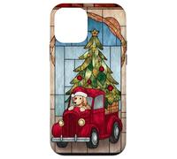 Goldendoodle Dog Red Truck Christmas Holiday Art Case for iPhone 12 mini