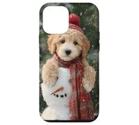 Goldendoodle Dog Snowman Christmas Winter Scene Case for iPhone 12 mini
