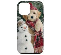 Goldendoodle Dog Snowman Christmas Winter Scene Case for iPhone 12 mini