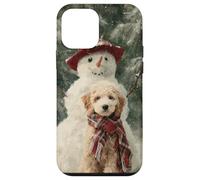 Goldendoodle Dog Snowman Christmas Winter Scene Case for iPhone 12 mini