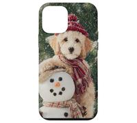 Goldendoodle Dog Snowman Christmas Winter Scene Case for iPhone 12 mini