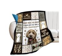 Goldendoodle Gifts Dog Throw Blanket Soft Fleece Flannel Bedding Golden Doodle Gifts for Owner Women Girls Lovers Adults Boys Girls Stuff Plush for Couch Sofa Bed Room Decor 40"X50"