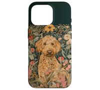 Goldendoodle in a William Morris Style Tapestry Garden Case for iPhone 16 Pro
