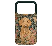 Goldendoodle in a William Morris Style Tapestry Garden Case for iPhone 17 Pro