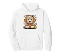 Goldendoodle Mom Pop Art Bold Colorful Fluffy Dog Portrait Pullover Hoodie