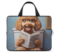 Goldendoodle on Toilet Reading Newspaper Laptop Sleeve Bag with Handle 13inch