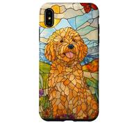 Goldendoodle Sitting in Meadow Stained Glass Case for iPhone XS Max