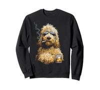 Goldendoodle Smoking Cigarette Whisky Lover Funny Doodle Dog Sweatshirt