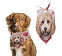 Goldendoodle Valentine Love Cute Dog Bandanna Scarf Printed Adjustable Triangle Pet Kerchief for Dogs And Cats