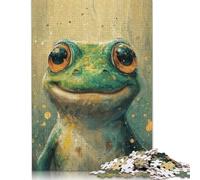 Goldeneyed Frog Puzzles for Adults 500 Pieces Wooden Puzzles for Adults & Teenager Jigsaw Puzzles for Adult 500pcs (52x38cm)