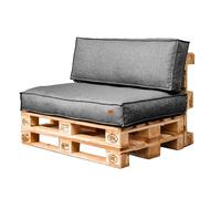 GoldenGroup Garden Set Cushions for Pallet Furniture Light Melange - Durable Fabric - Pallet Cushion Set Filled with Foam Granules - 120x65x10 Seat Cushion - (2X) 60x40x10 Back Cushions