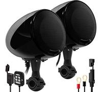 GoldenHawk AN4-X 600W 2 Channel All-in-One Amplifier 4.5" Full Range Waterproof Bluetooth Motorcycle Stereo Speakers Audio Amp System w/AUX for 1-1.5" Handlebar Harley Cruiser Can-Am ATV