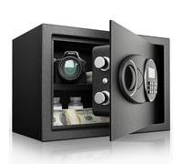 GOLDENKEY Home Digital Security Safe Box Lock Safe Steel Cabinet Safe Keypad Lock with Keys Wall or Cabinet Anchoring Design Safes for Money Jewelry Documents 0.66 Cubic,Black