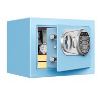 GOLDENKEY Safe and Lock Box Digital Electronic Security Keypad Mini Small Safes with Black Safe Box for Home Office Travel Business Use, 0.236 Cubic Feet BLUE