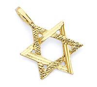 GoldenMine Fine Jewelry Collection 14k Yellow Gold Star of David Pendant, Metal