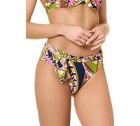 goldenpoint Bikini Damen Badeanzug Slip hoher Schnitt mit Gürtel Glam Suite One Piece Swimsuit, Multicolour