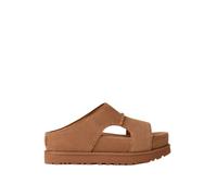 UGG® Goldenstar Hi Cutout Slide Sandal in Brown, Size 6, Suede/Polyester