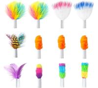 GoldenSun 12Pcs Interchangeable Attachments Cat Feather Toys Replaceable Feathers and Fluffy Toy Accessories