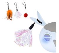 GoldenSun 3 PCS Replacement Refills for Cat Toy, 1 Feather Tails, 1 Crinkle Ball, 1 Plush Ball, Interactive Cat Toys for Bored Indoor Cats(3 PCS Accessories Tails)