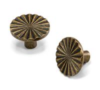 Goldenwarm 10 Pack Antique Brass Cabinet Knobs, Vintage Kitchen Cupboard Door Knobs Antique Brass Kitchen Cupboard Handles, Zinc Alloy Handles for Kitchen, Drawers, Dresser, Wardrobe