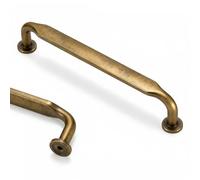 Goldenwarm 10 Pack Antique Brass Cupboard Handles 5-1/16Inch(128mm) Hole Centers, Vintage Antique Brass Kitchen Handles Solid Zinc Alloy Retro Drawer Pulls