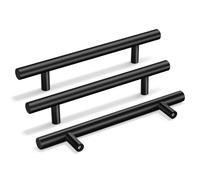 goldenwarm 10 Pack Black Handles 160mm Hole Center Black Kitchen Cupboard Door Handles Stainless Steel