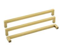 Goldenwarm 10 Pack Brushed Brass Cabinet Handles Filing Cabinet Handles -LSJ12GD288 Kitchen Cabinet Door Handles 288mm Hole Centers Square Cupboard Door Handle