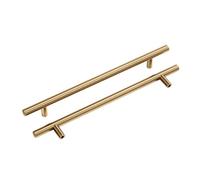 Goldenwarm 10 Pack Champagne Bronze Wardrobe Handles 192mm Hole Centers | 7.5 Inch Stainless Steel Brushed Brass Kitchen Cupboard Handles Drawer Pulls for Bathroom Closet Dresser Not Fade