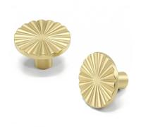 Goldenwarm 10 Pack Gold Cabinet Knobs Round Gold Cupboard Door knobs, Solid Zinc Alloy Drawer Knobs for Kitchen, Drawers, Dresser, Wardrobe